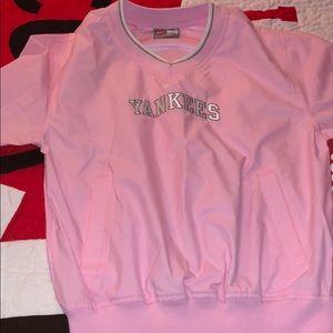 Yankees pink windbreaker jacket